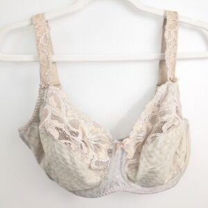 Prima Donna Gingham Lace Full Cup Underwire Bra Size 36G Beige Luxury PrimaDonna